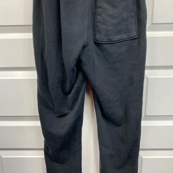 YoungLA Sweatpants Fleece Drawstring Pockets Small Black Bottoms Have Been Cut - Picture 5 of 6